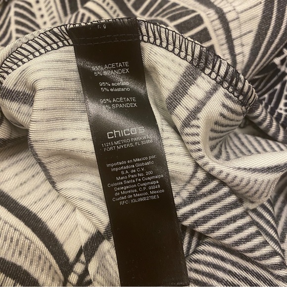 Travelers By Chicos Womens Shirt sz 3 Butterfly Hardware Neck Tunic 3/4 Sleeve - Picture 6 of 7